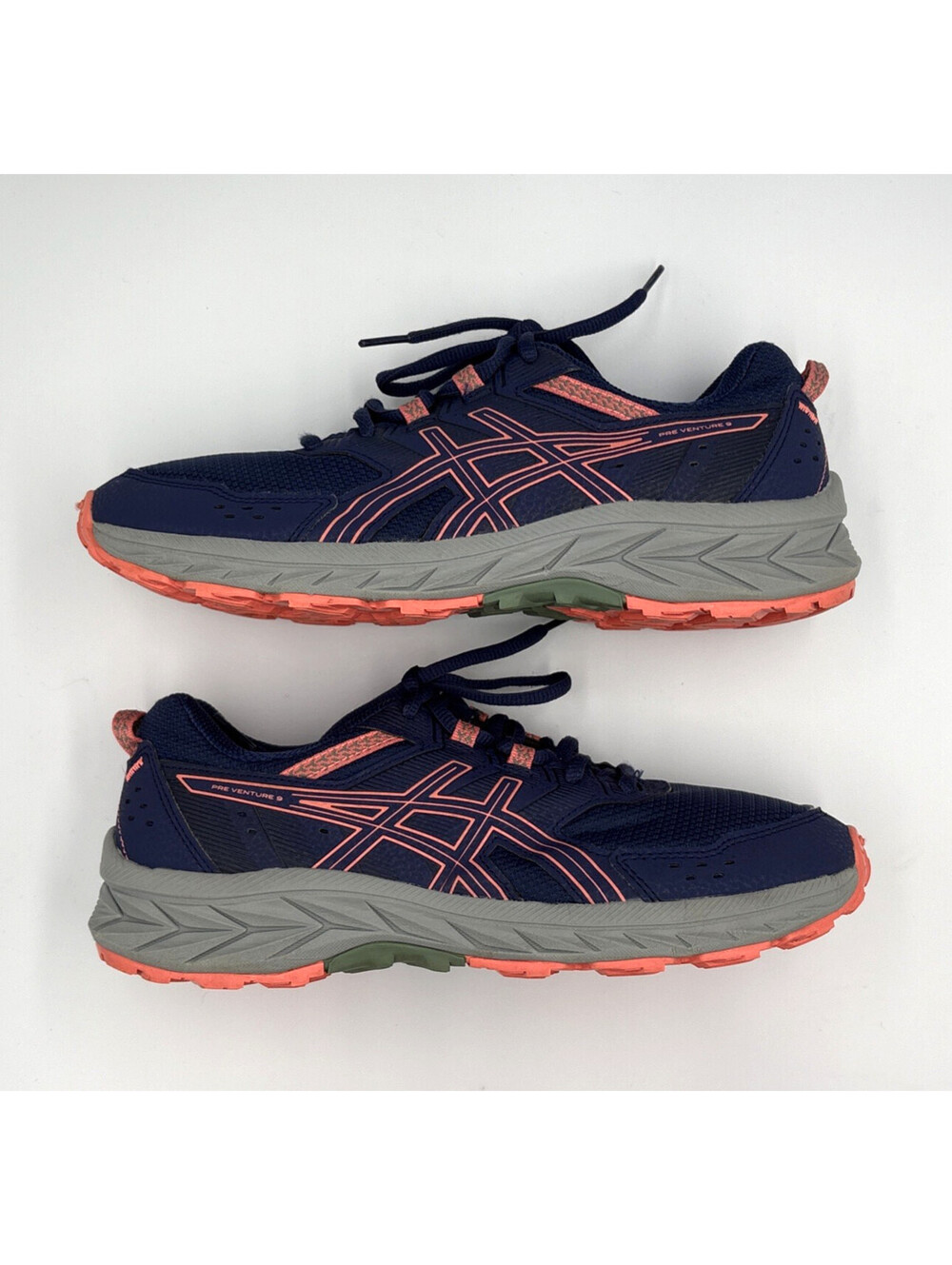 ASICS Pre Venture 9 Indigo Blue Papaya Trail Shoes Women's 8.5 Kids 7